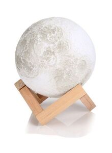 Generic 3D LED Moon Night Table Lamp White 15centimeter