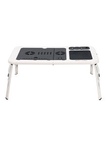 Generic E-Stand Portable Laptop Table With Cooling Fan White/Black