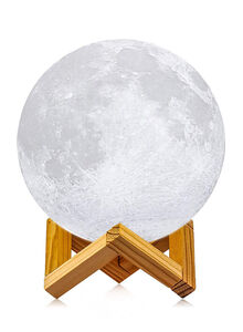 CYTHERIA 3D Printing Moon Light Night Lamp With Stand White 20centimeter