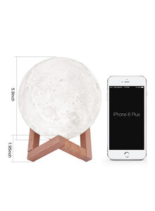 CYTHERIA 3D Printing Moon Light Night Lamp With Stand White 20centimeter