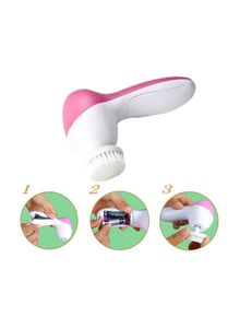 Generic 5-In-1 Electrical Facial Massager White/Pink