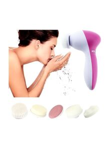 Generic 5-In-1 Electrical Facial Massager White/Pink