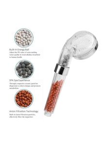 Generic Transparent Shower Head Water Filter Silver/Clear S