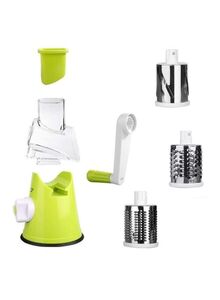 Generic 3-In-1 Handheld Spiral Vegetable Slicer Green/Clear 12x12x7inch