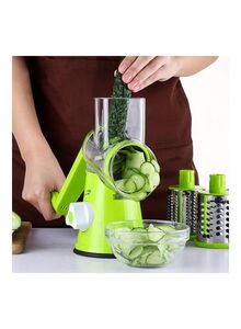 Generic 3-In-1 Handheld Spiral Vegetable Slicer Green/Clear 12x12x7inch