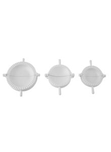 Generic 3-Piece Dumpling Pierogi Turnover Ravioli Empanada Mould Set White