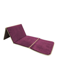 ALJUNAIFI 2-In-1 Foldable Prayer Backrest And Mat D-Purple 54x114centimeter