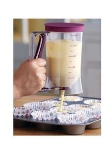 Generic Cake Batter Dispenser With Measuring Label Clear/Purple