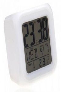 Generic Color Change Digital Alarm Clock White