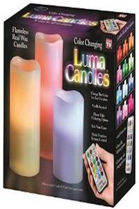 Luma 3-Piece Remote Controlled Led Candle Orange/Blue/Purple