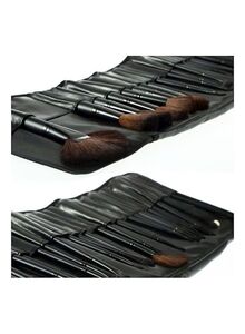 MSQ 24-Piece Professional Cosmetic Brush Make Up Tool Kit Black