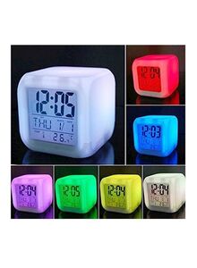 Generic 7 Colors Led Changing Digital Alarm Clock White