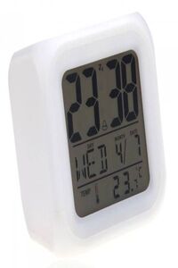 Generic Glowing Led 7 Color Change Digital Alarm Clock White