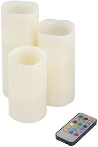 Generic LED Color Changing Flameless Candle Set With Remote 15,11,7centimeter