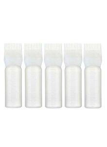 Voberry 5-Piece Hair Dye Bottle And Brush Applicator Set White 17cm
