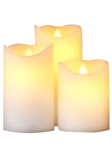 Sirius 3-Piece Sara Exclusive LED Flameless Candle Set Almond 7.5 x 15centimeter