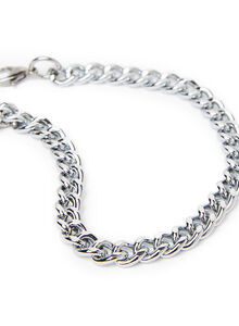 Shining Jewel Silver Plated Figaro Bracelet