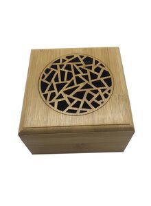 boscage Wooden Incense Stick Burner Case Storage Box Brown 9.6 x 9.6centimeter