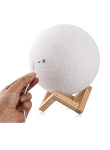 Beauenty 3D USB LED Moon Lamp With Stand And Cable Beige/Brown 17cm