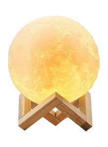 Beauenty 3D USB LED Moon Lamp With Stand Beige/Yellow 14cm