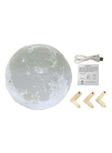 Beauenty 3D Colour Changing Moon LED Table Lamp White/Beige 8 x 13cm