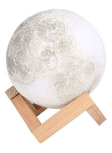 Beauenty 3D Colour Changing Moon LED Table Lamp White/Beige 8 x 13cm