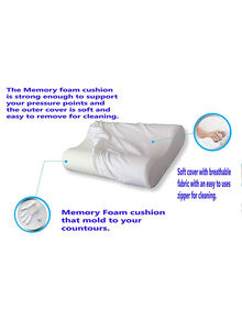 Generic Velour Memory Foam Soft Neck Relief Pillow White