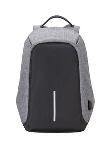 Generic Anti-theft Laptop Notebook Backpack With USB Charging Port Grey/Black