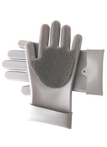 Generic Pair Of Dishwashing Gloves Grey 30centimeter