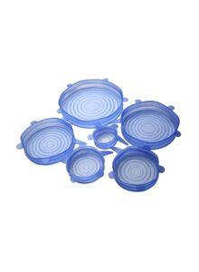 Generic 6-Piece Stretchable Food Cover Set Blue