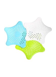 Generic 3-Piece Silicone Drain Strainer Green/White/Blue