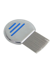 Generic Stainless Steel Lice Comb Silver/Blue 9.7 x 6.7centimeter