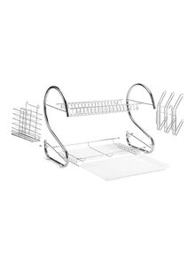 Generic Dish Drying Rack Silver/Beige 42 x 24 x 38centimeter