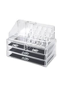 Generic 4-Drawer Makeup Organizer Clear/Black