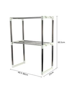 Generic Multifunctional Microwave Oven Rack Silver 49.5-80x25x60.5centimeter