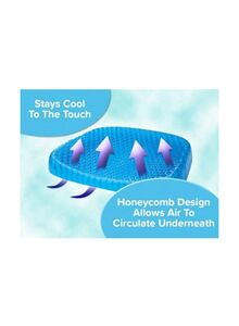 Generic Honeycomb Patterned Gel Cushion Polyester Blue