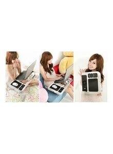 Generic Portable Laptop Desk With Cooling Fan White/Black