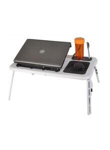 Generic Portable Laptop Desk With Cooling Fan White/Black