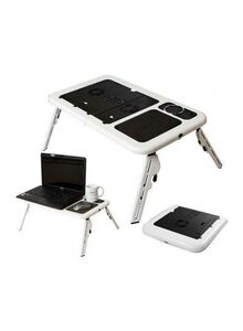 E-Table Portable Laptop Table With Cooling Fan Black/White