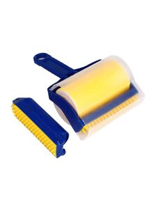 Sticky Buddy 2-Piece Lint Remover Cleaning Roller Brush Set Yellow/Blue