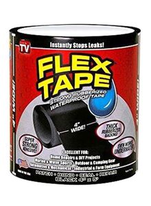 FLEX TAPE Strong Rubberized Waterproof Seal Tape Black 4x5inch