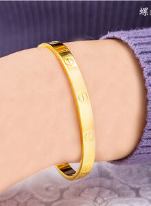 Generic Yellow Gold Plated Love Bangle With Screwdriver