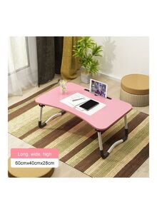 Generic W-leg Type Foldable Lap Desk With Non-slip Mat And Card Slot Pink/Black/White