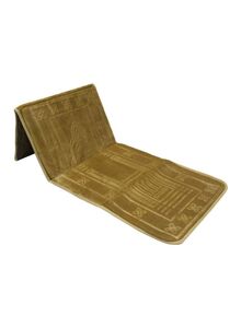 Generic 2-In-1 Foldable Prayer Mat And Backrest Brown 145x54centimeter