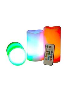 Luma Pack Of 3 LED Candle With Remote Control Green/Orange/Purple 3.5x10.4x6.6inch