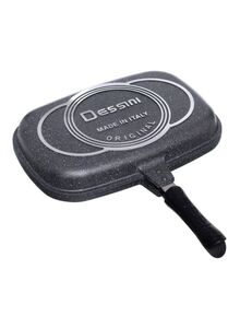 DESSINI 2-Piece Non-Stick Double Grill Pan Set Black 36centimeter