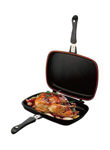 Generic Double Grill Pan Black/Red 36centimeter