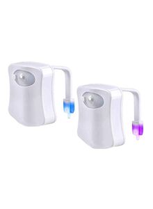 Generic 2-Piece Motion Sensor Activate Toilet Night Light Set White/Blue/Purple