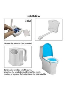 Generic 2-Piece Motion Sensor Activate Toilet Night Light Set White/Blue/Purple