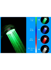 Generic Led Shower Head Sprinkler Negative Ions Anion Temperature Sensor Silver 15centimeter